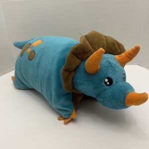 Pillow Pets Triceratops Blue Dinosaur, 18 Stuffed Animal Plush Toy
